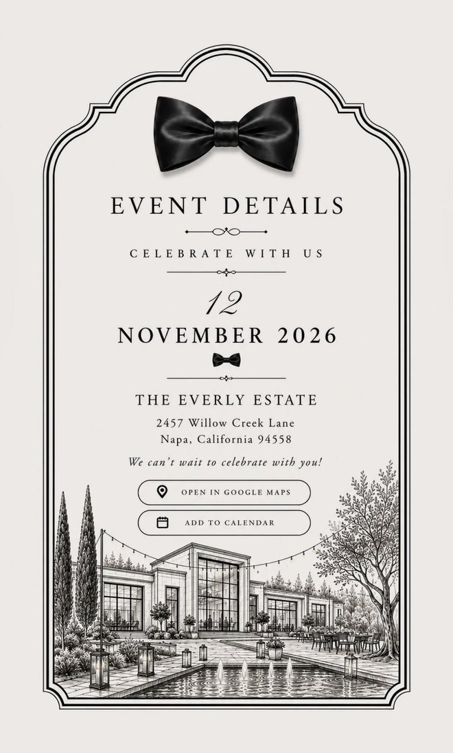 Event details with map and calendar links