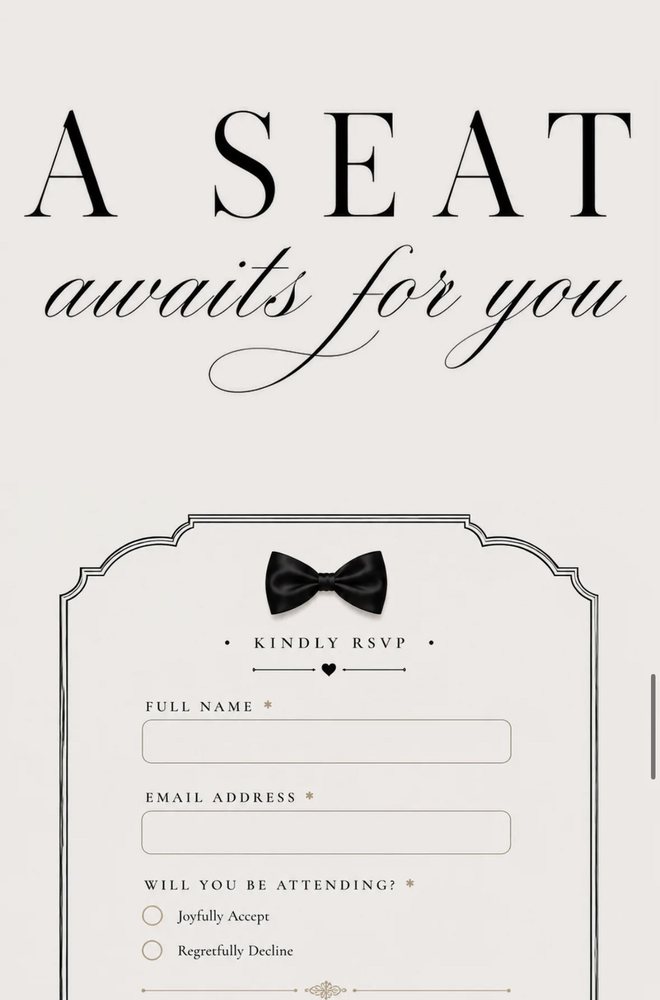 An RSVP form for guests